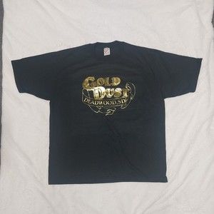 Vintage Gold Dust Casino Deadwood, SD Black Shirt Mens Sz XL USA Made Jerzees